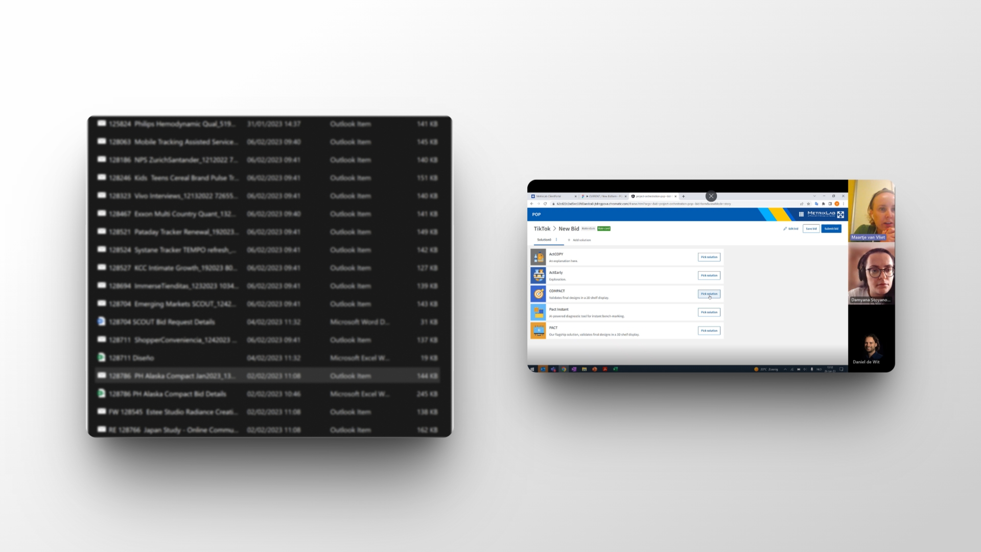 Looking at email chains and user testing the prototype
